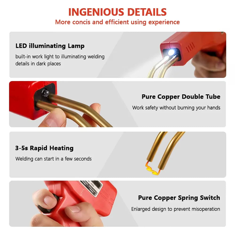 220v/110v Plastic Welder, Hot Stapler, Car Plastic Bumper Repair Tool, Home DIY Welding Gun With 200Pcs 4 Types Welding Nails