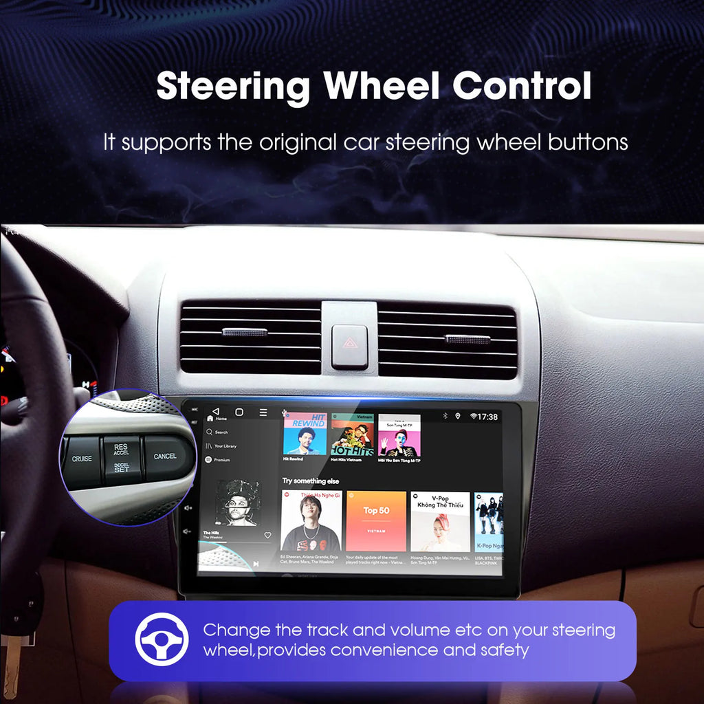 Android Car Stereo fo Honda Accord 7th 2003-2007,Build-in Carplay & Android Auto, 10 inch Capacitive Touch Screen GPS Navigation