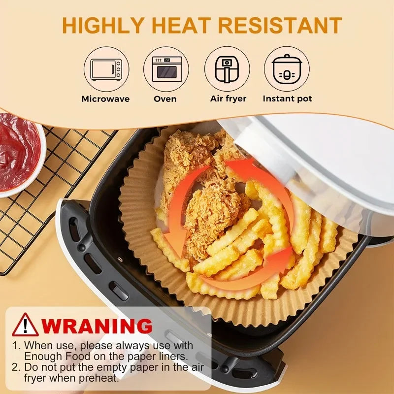 Non-stick Air Fryer Paper Liner-for Baking Microwave-Air Fryer Accessories Aerogrill Parchment for Home and Kitchen Baking Tools
