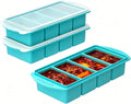 Silicone Freezer Tray with Lid 2 Pack, 1 Cup Large Ice Cube Tray, 8 Portion Soup Freezer Container, Food Freezer Storage & Meal
