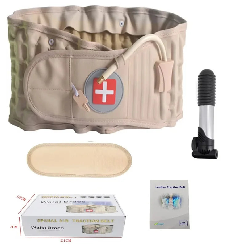 Adjustable Lumbar Support Belt, Comfortable Back Strap with Body Stretch Design for Daily Wear Free Air Pump