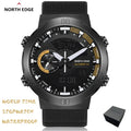 NORTH EDGE Watch for Man HORNET Speed Meter Dual Display World Time Alarm Clock Trend Silicone Strap Waterproof Men Watch Reloj