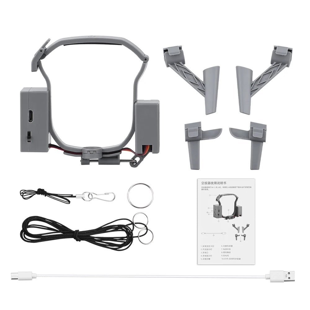 BRDRC Airdrop System for DJI Air 3/Air 3S Quick Release Thrower for Fishing Marriage Gifts Drone Rescue Accessories
