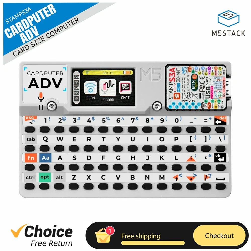 M5Stack Cardputer ADV new Version StampS3A Development Board Portable Computer 1.14 Inch 56Key Keyboard Card Microcontrolle