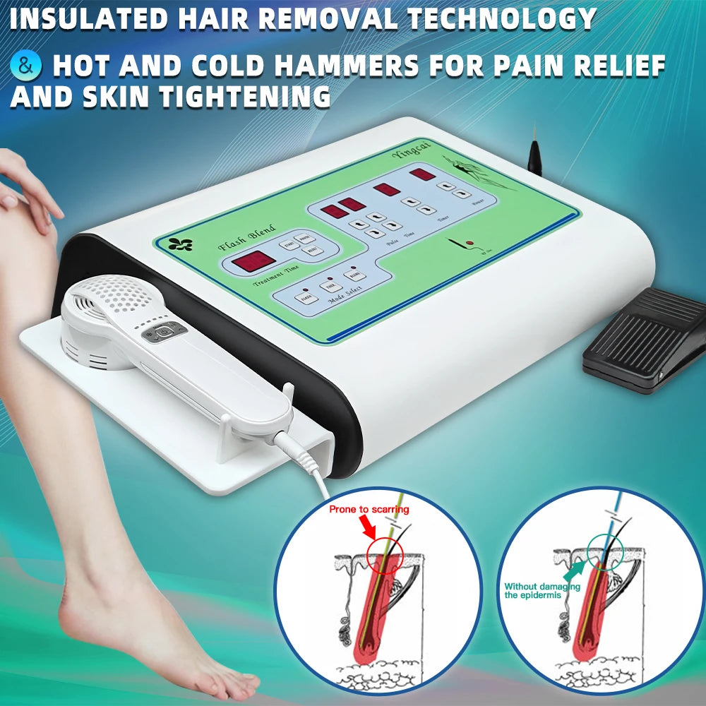 2 in 1 Electrolysis Hair Removal Machine Painless Permanent Hair Remove Machine for Women Men Bikini Body Home Salon Use
