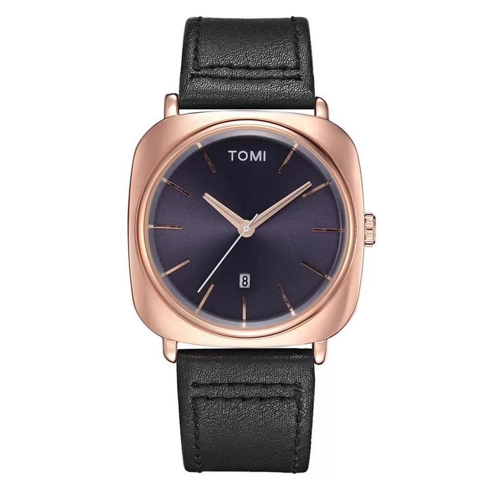 TOMI Men's Fashion Business Design Watch Square Small Disc Watch High Quality Minimalist Design Elegant Men's Watch Quartz Watch