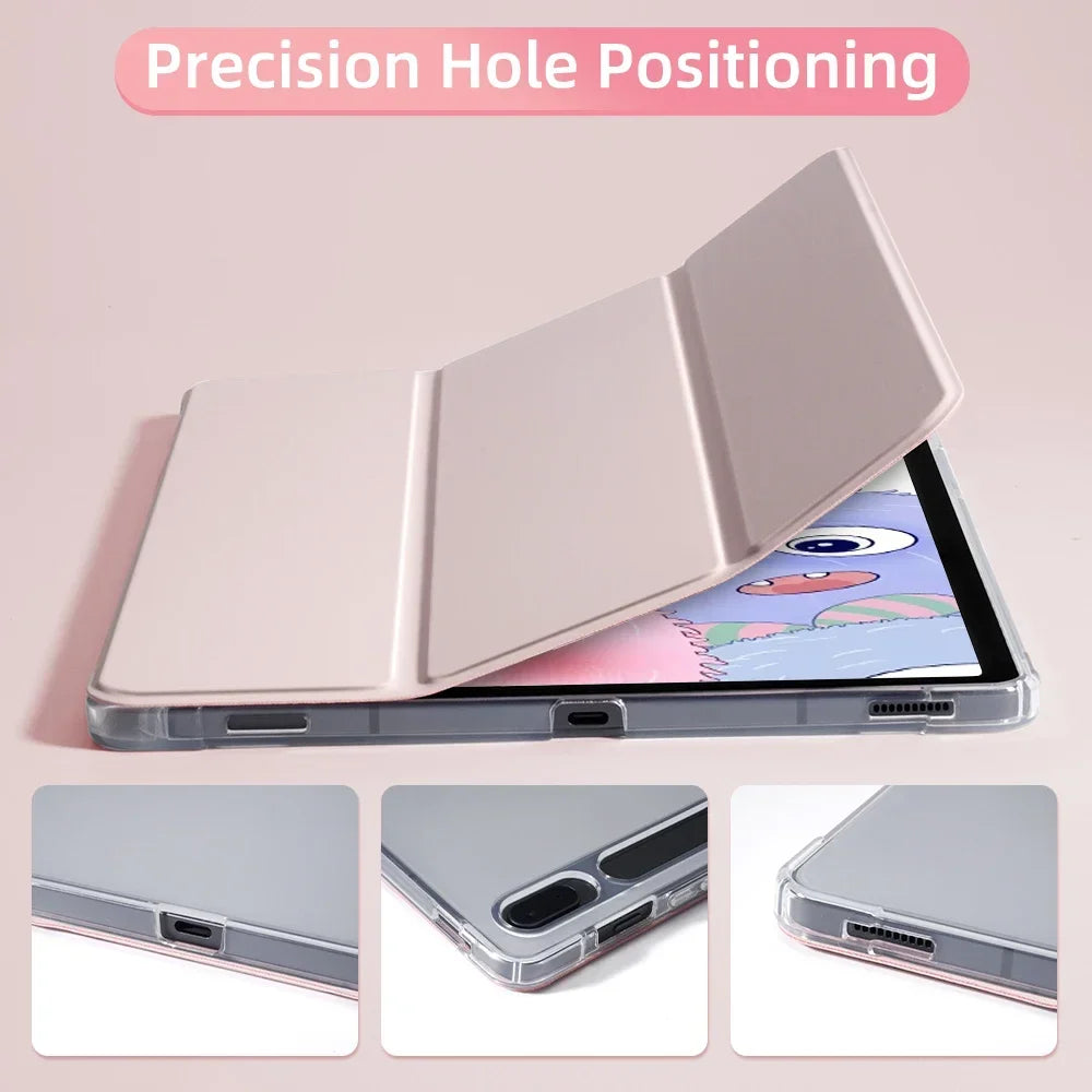 Tablet Case for Samsung Galaxy Tab S9 FE 11 S8 S7 Plus 12.4in S6 Lite Transparent Back Tablet Cover for Tab with Pencil Holder