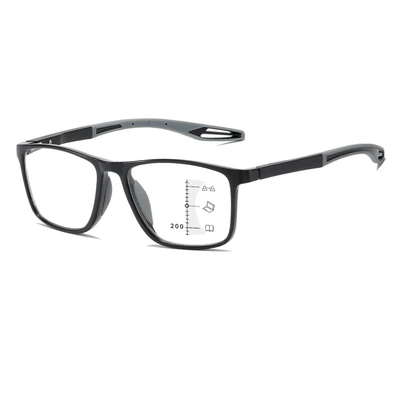 Soft Multifocal Progressive Reading Glasses Anti Blue Light Multifocal Elderly Eyewears Men Women's Large Frame Eyeglasses