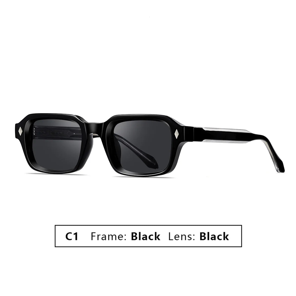 2025 New Small Square Frame Men's Sunglasses High Quality Propionic Acid Pin Technology Fashion Women Shades Punk Eyewear