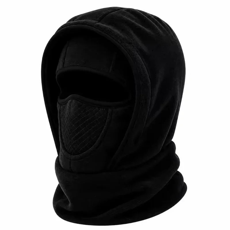 Winter Multifunctional Warm Hat Cold-Resistant Thick Fleece Hood Neck Gaiter Face Mask Combination for Extreme Cold Protection