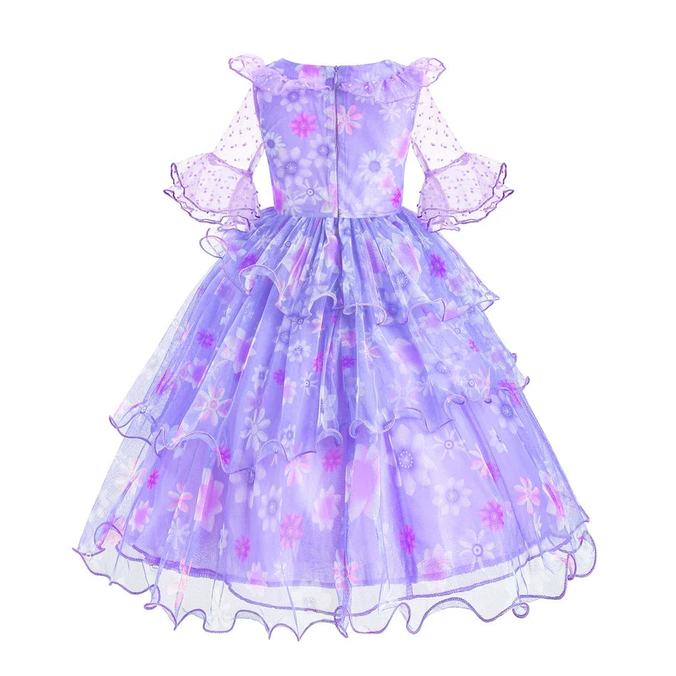 Encanto Costumes Cosplay Princess Dress Isabella Charm for Girls Carnival Christmas Birthday Party Mirabel Dress