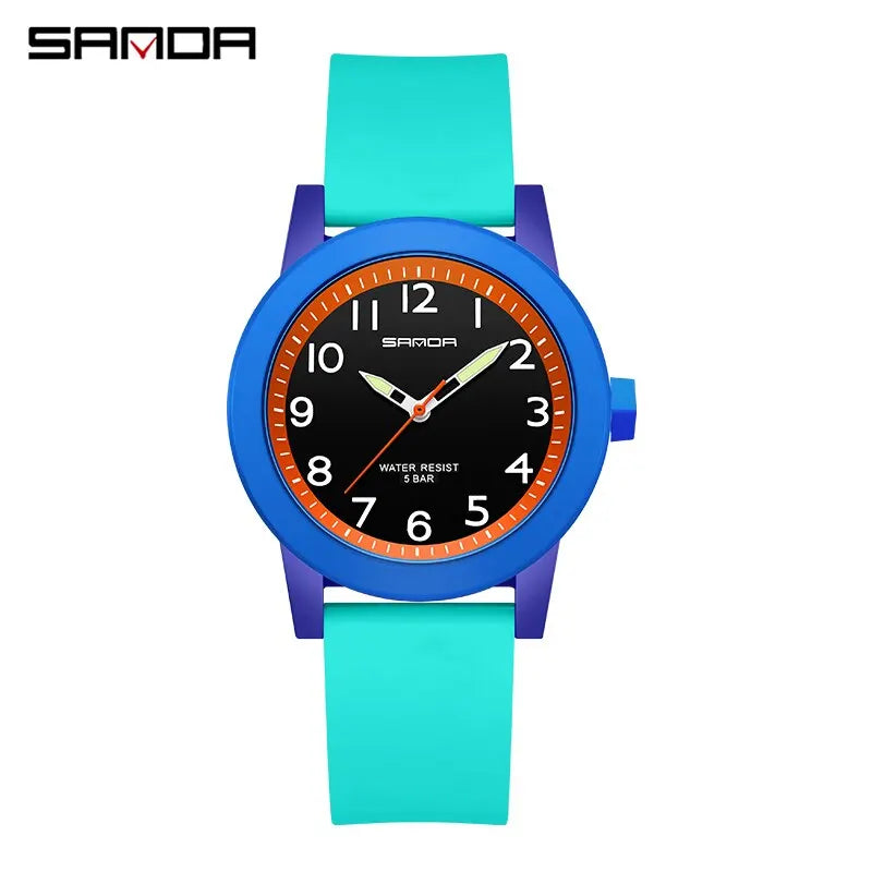 SANDA Women Watches Fashion Silicone Analog Quartz Wrist Watch Baseball Sports Waterproof Boy Girl Casual Clock Children Gifts