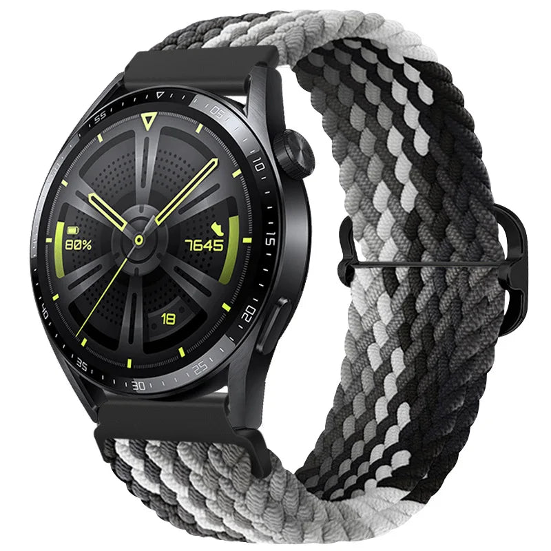 20mm 22mm Braided Solo Loop Strap For Samsung Watch 5/4/3 Active 2/Huawei Watch 3/GT Nylon Elastic Bracelet Amazfit GTR/GTS Belt