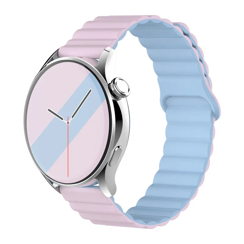20mm 22mm Magnetic Loop band For Samsung Galaxy watch 6/5 pro/4/Classic/active 2 Silicone link bracelet huawei GT 2-2e 3-4 strap
