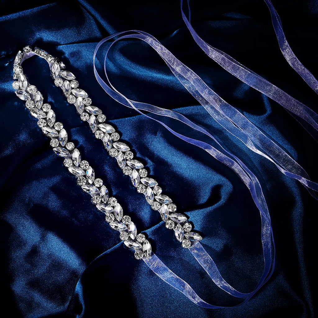 Luxury Crystal Belt Fashion Viscose Bride Belt Handmade Wedding Waist Chain For Women Sparkling Rhinestone Sash Accessories