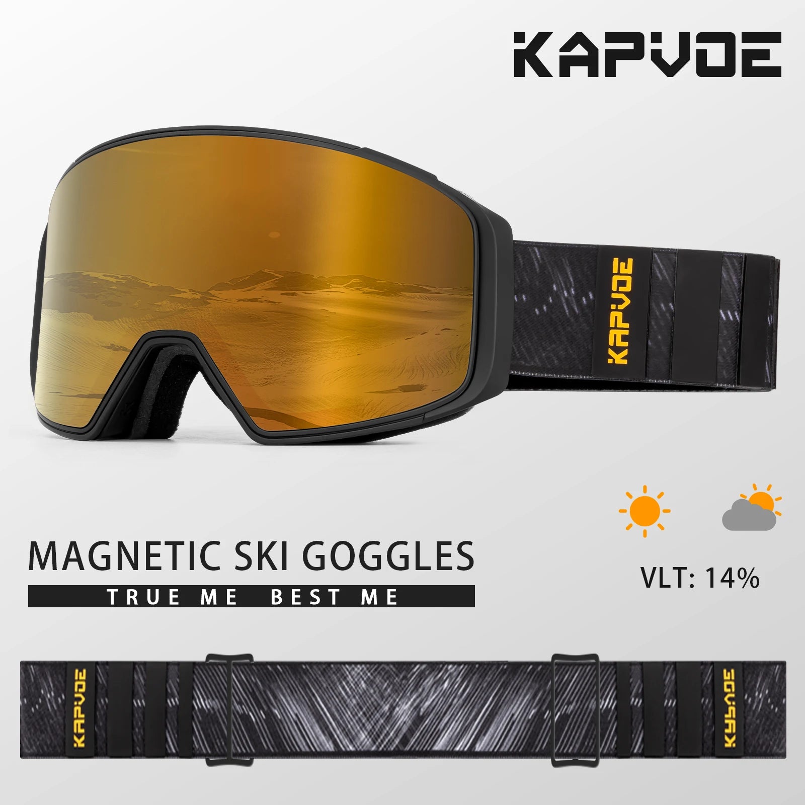 KAPVOE Ski Goggles Double Magnet adsorpt Layers UV400 Anti-fog Ski Glasses Snow Snowboard Glasses Snowmobile Eyewear