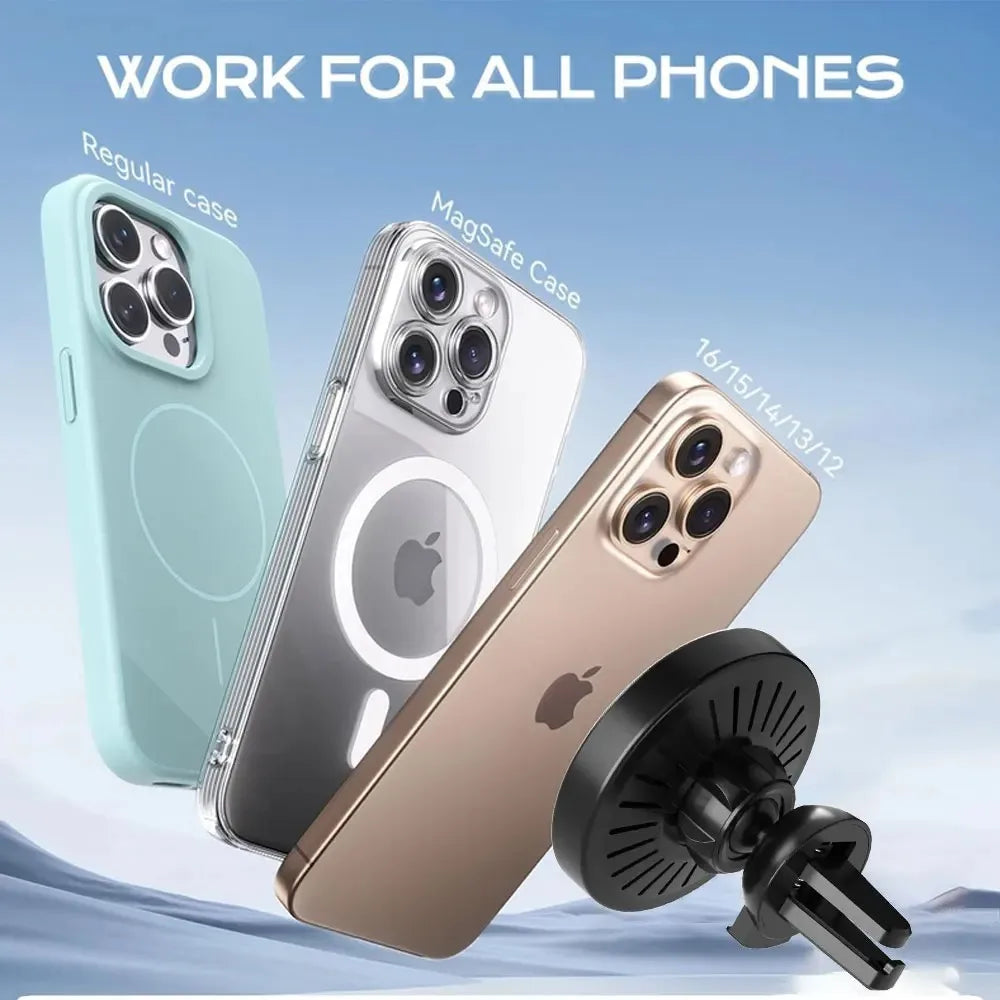 Car Air Vent Magnetic Wireless Charger Phone Holder Stand For iPhone 17 16 Pro Max 15 14 13 12 Fast Charging Cellphone Bracket
