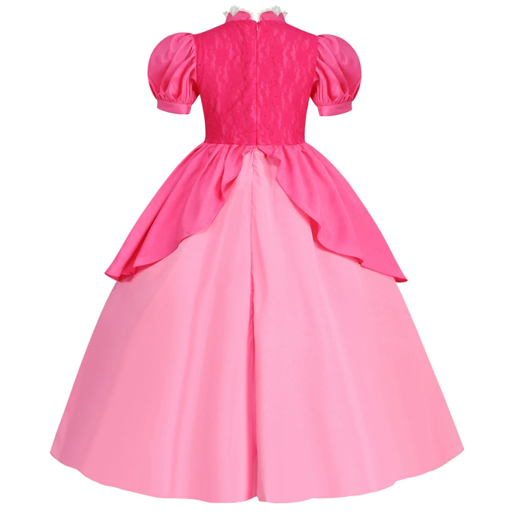 Peach Dresses For Girls Halloween Costume Carnival Birthday Dress Princess Clothes Party Cosplay Kids Vestidos