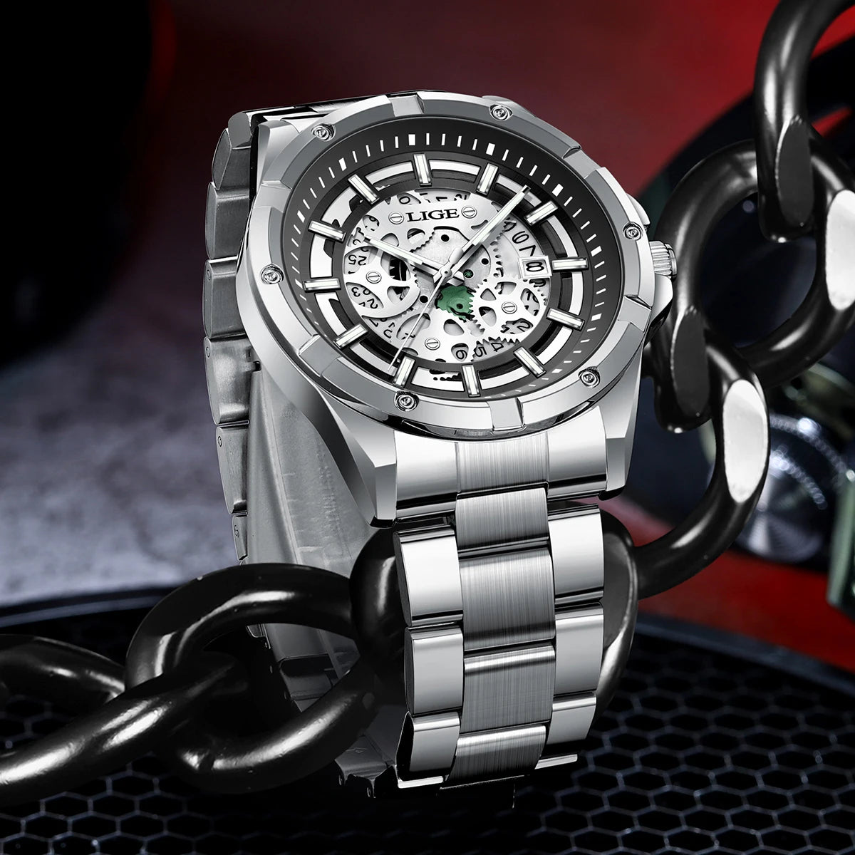 LIGE Business Men's Watches Waterproof Calendar Luminous Fashion Quartz Watch For Man Stainless Steel Male Clock Reloj Hombre