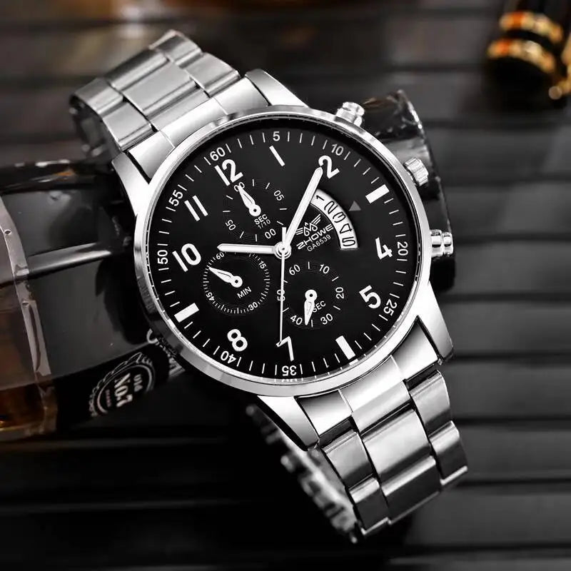 Luxury Men Business Watches Fashion Calendar Quartz Watch Male's Clock Reloj Hombre