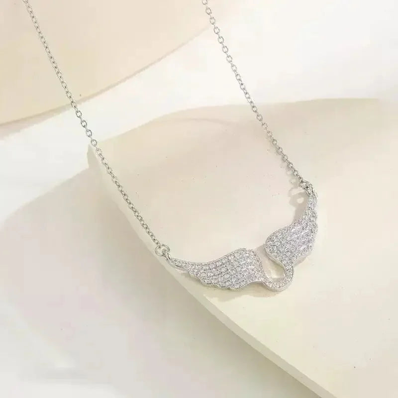 Vintage Silver Color Angel Wings Feather Choker Big Pendant Link Chains Statement Necklace for Women Wedding Tribal Gifts