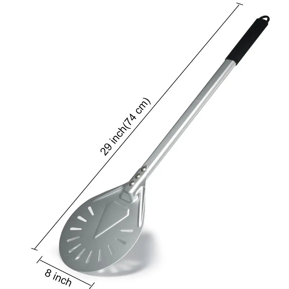 PizzAtHome Long Handle 7/ 8/ 9 Inch Perforated Pizza Turning Peel Pizza Shovel Aluminum Pizza Peel Paddle Small Pizza Tool