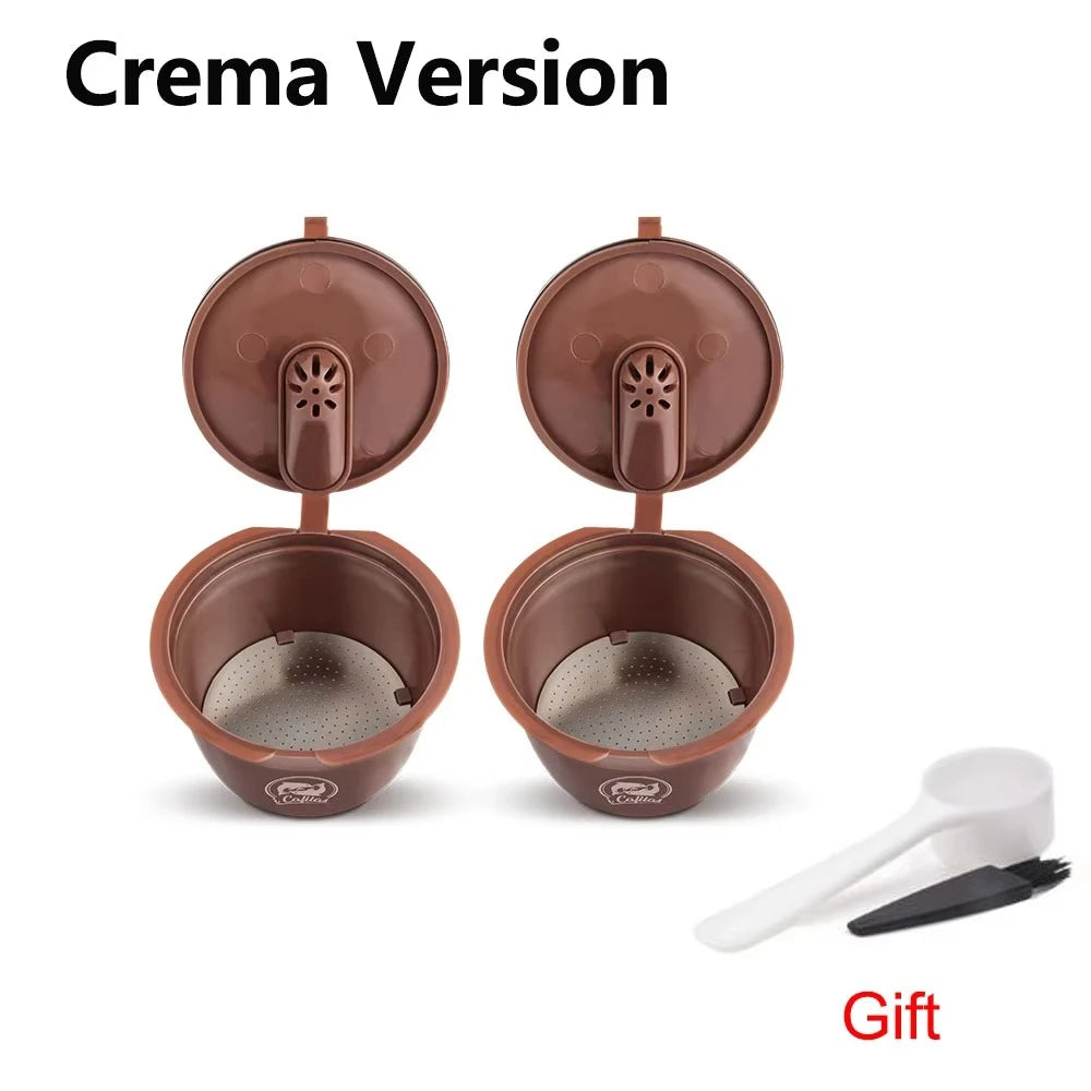 1/2/3/4/6/9/10pcs Refillable Reusable Coffee Capsules Pods For Necafe Dolce Gusto Refillable Crema Coffee Filters with Tamper
