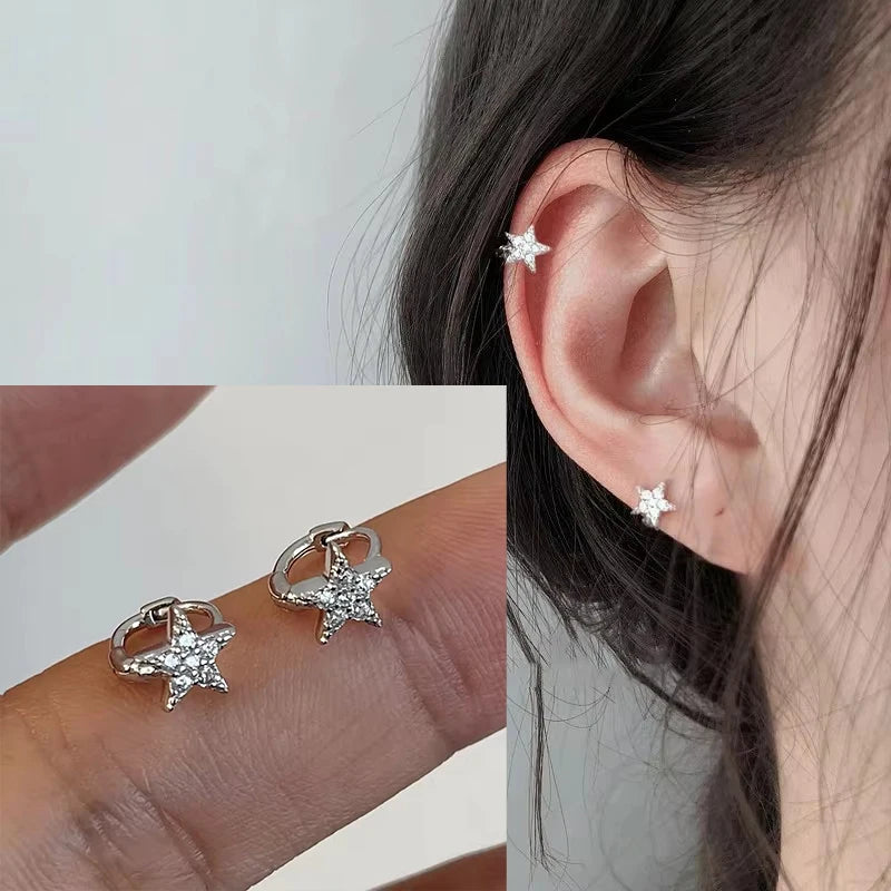 925 Sterling Silver Star Earring for Women Girl Personal Originality Trend Hip Hop Neutral Jewelry Gift Dropshipping