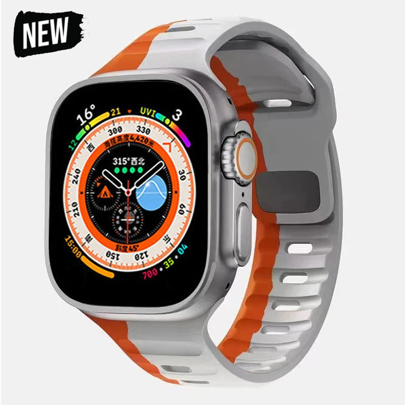 Silicone Strap for Apple Watch Band series 10 42mm 46mm 9 8 7 41 45mm ultra2 49mm 44 40 38 42mm Correa Band for Iwatch 6 SE 5 4