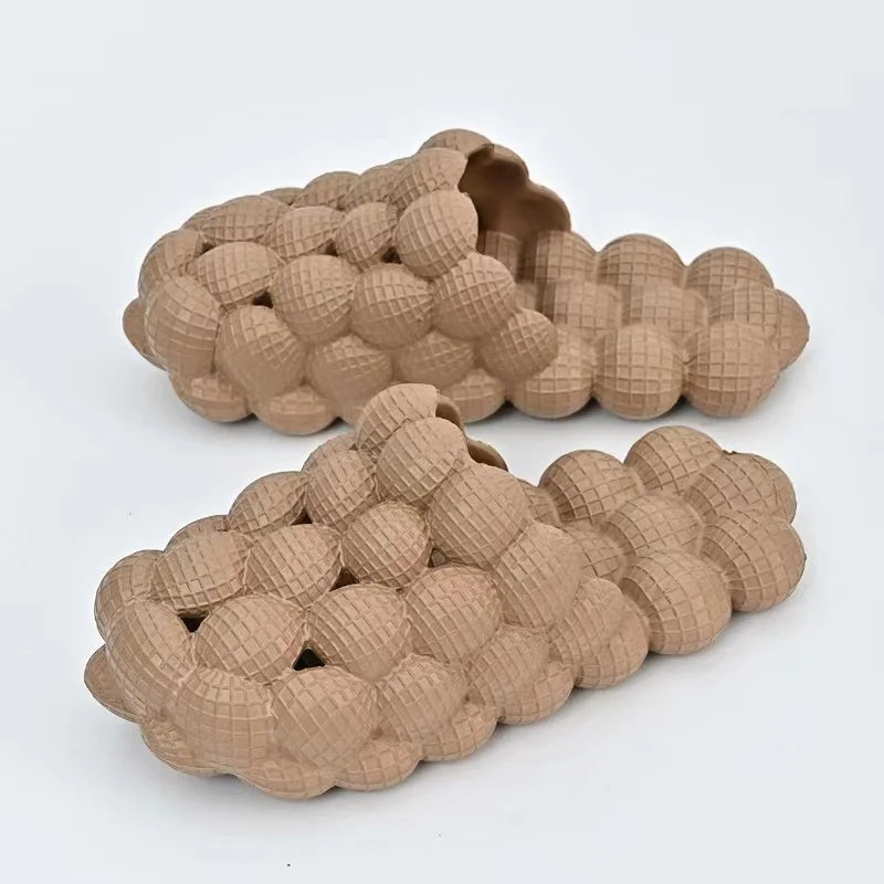 Unisex Summer Slides For Women Outdoor Close Toe Slippers Bubble Massage Litchi Sandals Brand Fashion Designer Sandals Men Clogs