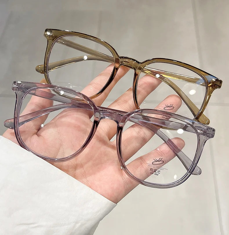 Retro Square Glasses Ultra-light Transparent Frame Eyewear Anti-blue Light Flat Glasses Korean Popular Decoration Eyeglasses