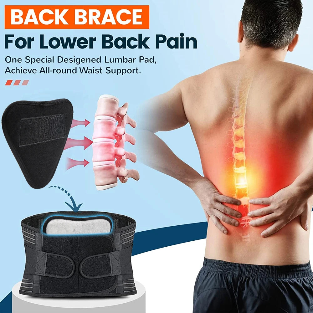 Back Support Belt for Back Pain Relief with Lumbar Pad, Lower Back Brace for Men Women, Anti-skid Lumbar Support for Sciatica