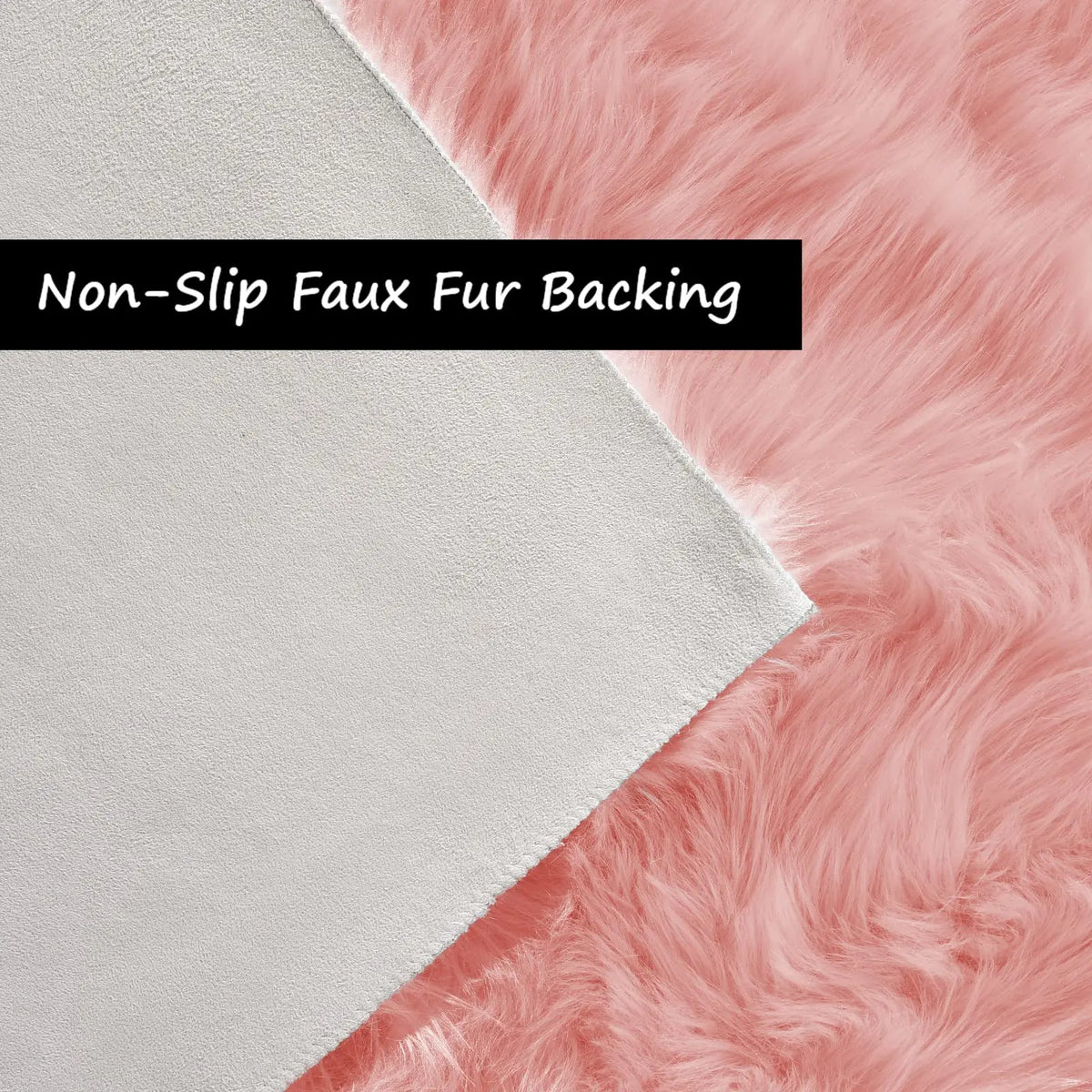 Faux Fur Pink Non-Slip Thick Fluffy Carpets for Bedroom Plush Artificial Wool Area Rugs for Living Room Home Decoration