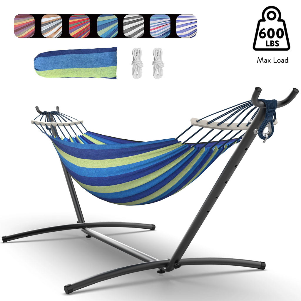 Gyroor Adjustable Stand Hammock - 600lb Capacity Stylish Hammock Bed with Storage Bag for Outdoor Relaxation
