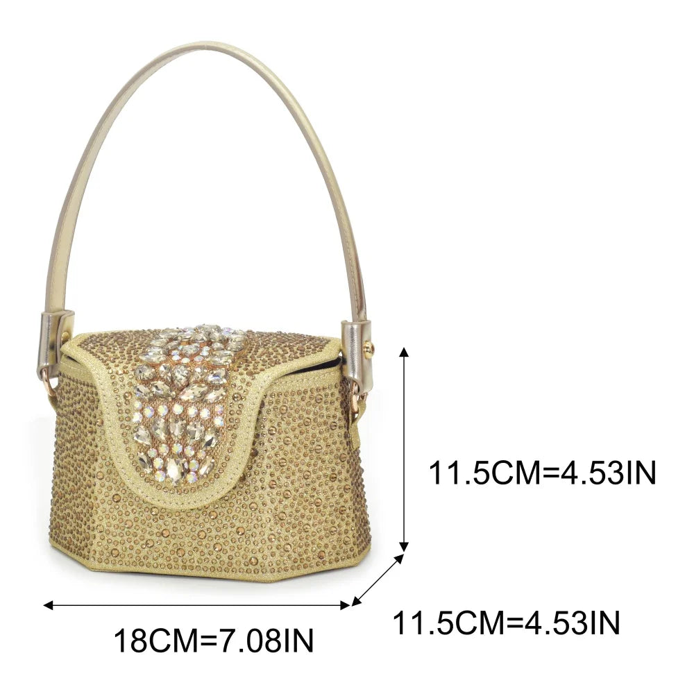 women nigerian italian shoes and bags set decorated with rhinestone shoe and bag set for nigeria party italy wedding shoe female