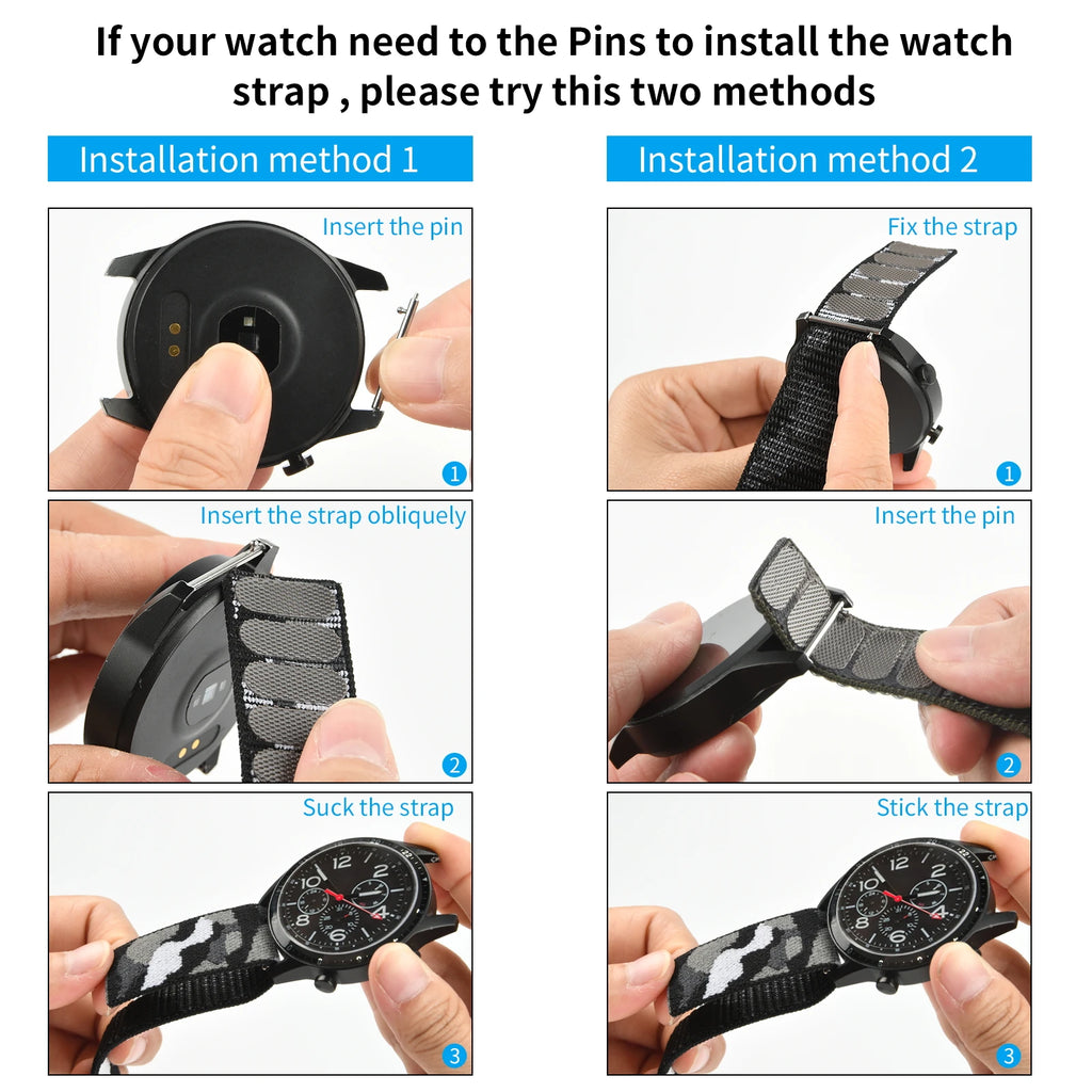 Hook Loop Nylon Strap For Garmin Fenix 7X 7 6X 6 Pro 5 5X Plus 3 HR Epix Gen 2 MK2i 955 945 Band 26mm 22mm Bracelet Wristbands