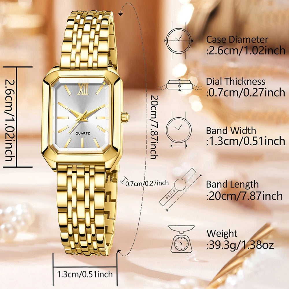 5Pcs/Set Unisex Jewelry Watches Women's Wristwatch Accessories Gold Pink Fashion Business Elegant Trendy Classic Exquisite Retro Light Luxury Rhinestone Luxury Bracelet Watch Set Y2K Suitable for Travel, Vacation, Parties, Da