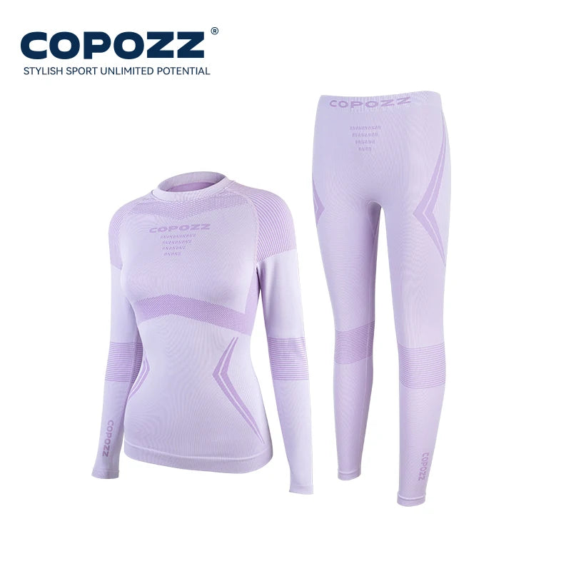 COPOZZ Winter Ski Thermal Underwear Sets Men Women Sweatwicking Breathable Quick Dry Tracksuit Ski Thermo Underwear Long Johns