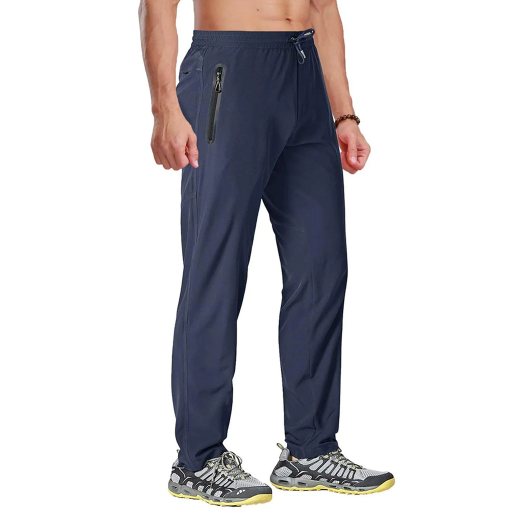 TACVASEN Outdoor Pants Men Quick Dry Straight Running Hiking Pants Elastic Lightweight Yoga Fitness Exercise Sweatpants Joggers