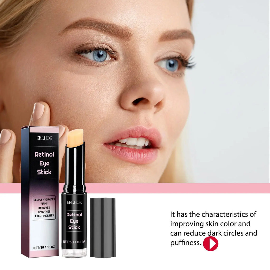 Retinol Eye Stick for Lifting Firming Dark Circles Remover Fade Fines L-ine Eye Bags Treatment Improve Puffiness Eye Balm Stick
