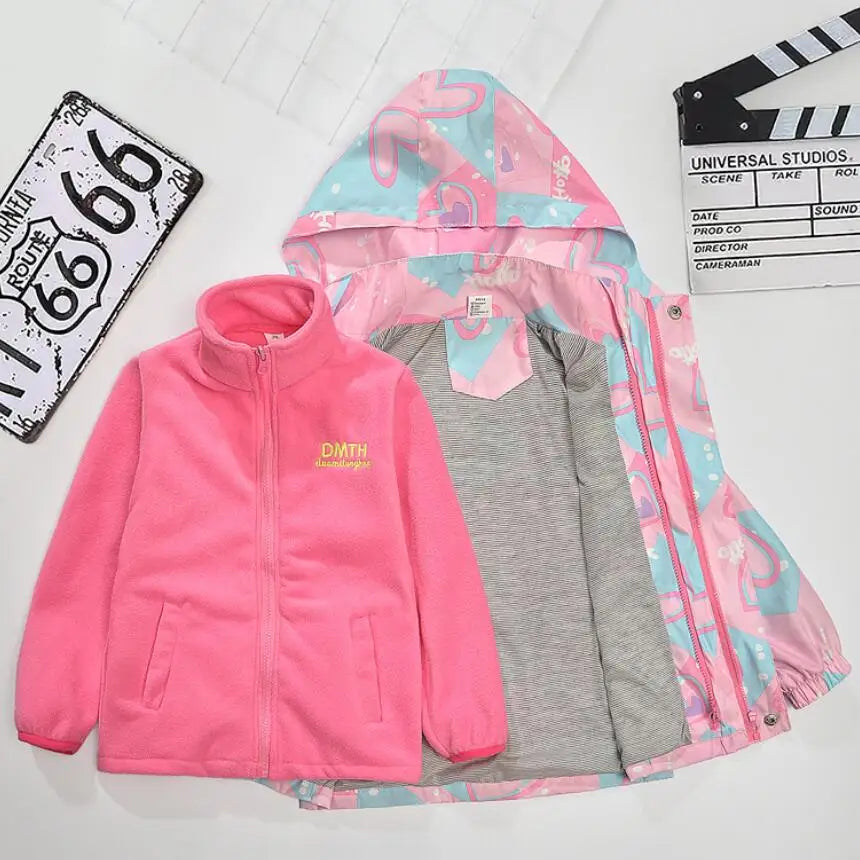Girls Jacket Teenager Autumn Winter Casual Windproof Children Outdoor Overcoat