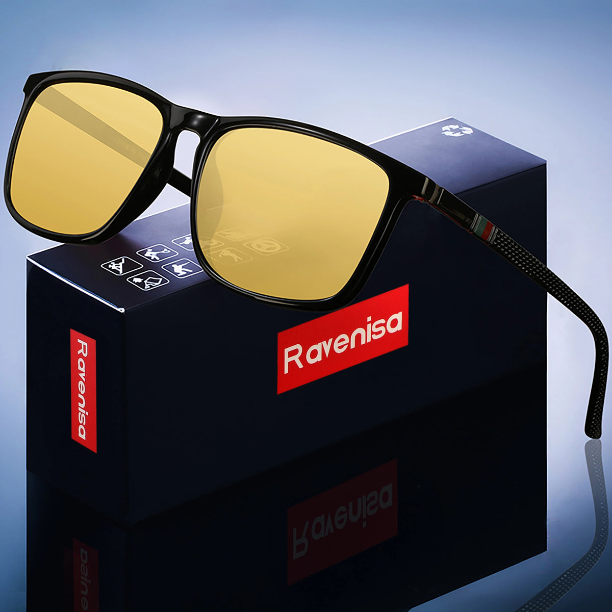 Night Vision   Yellow Lens Anti-Glare Goggle Night Driving Sunglasses Eyewear  UV400
