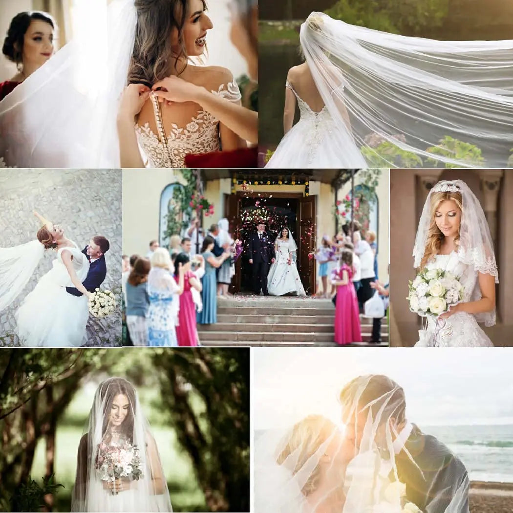 Wedding Veil Comb Bridal Short Crystal Bachelorette Party Bride Shoulder for Women and Girls