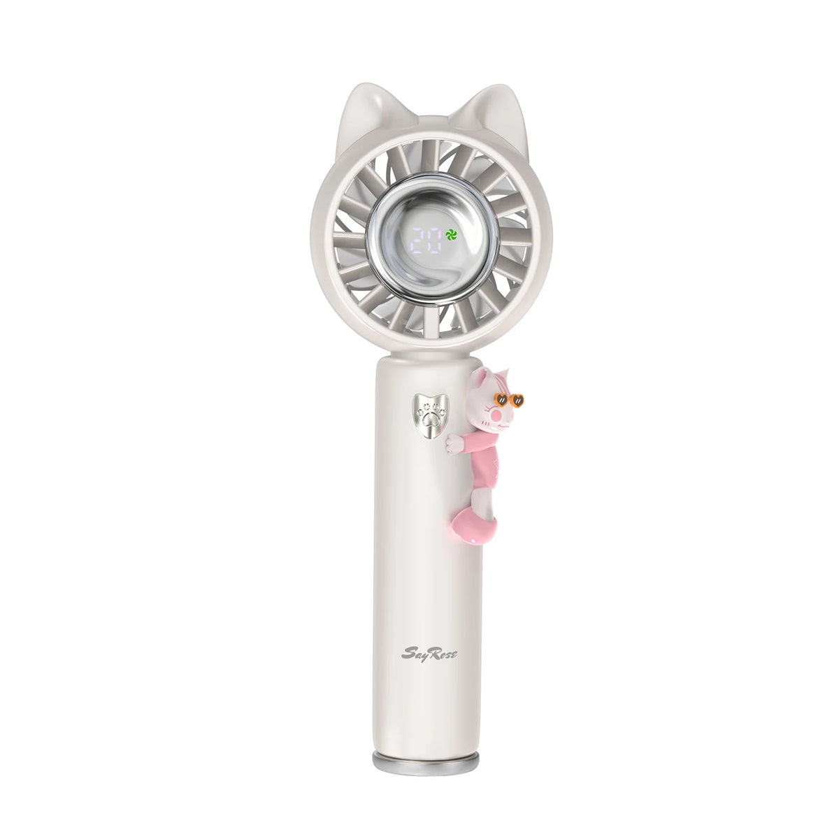 SayRose FS-53 Cute Pet Handheld Fan Ice Compress Cooling 5 Speed Mini Portable Rechargeable Fan Lightweight Hand Fan Birthday Gift For Girls