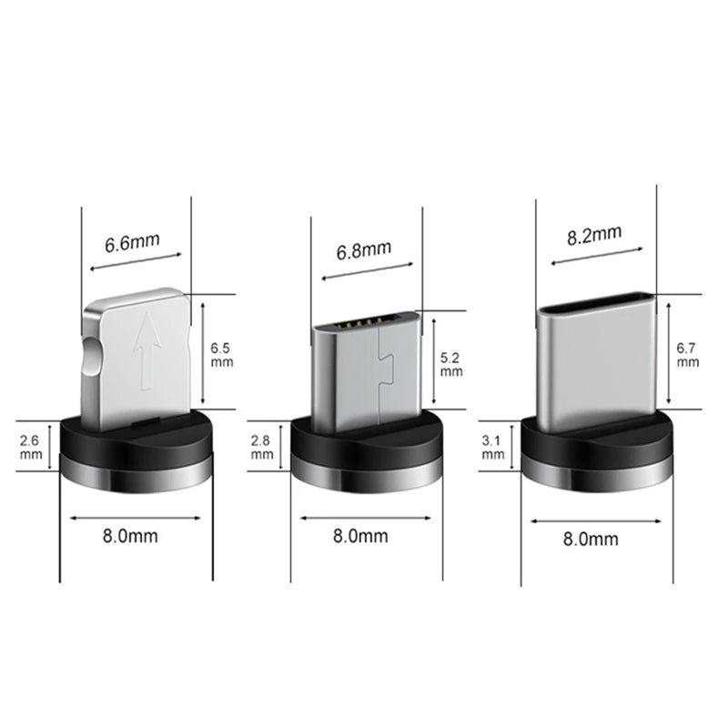 2022 New Round Magnetic Cable plug Type C Micro USB C Plugs Fast Charging Phone Microusb Type-C Magnet Charger Plug