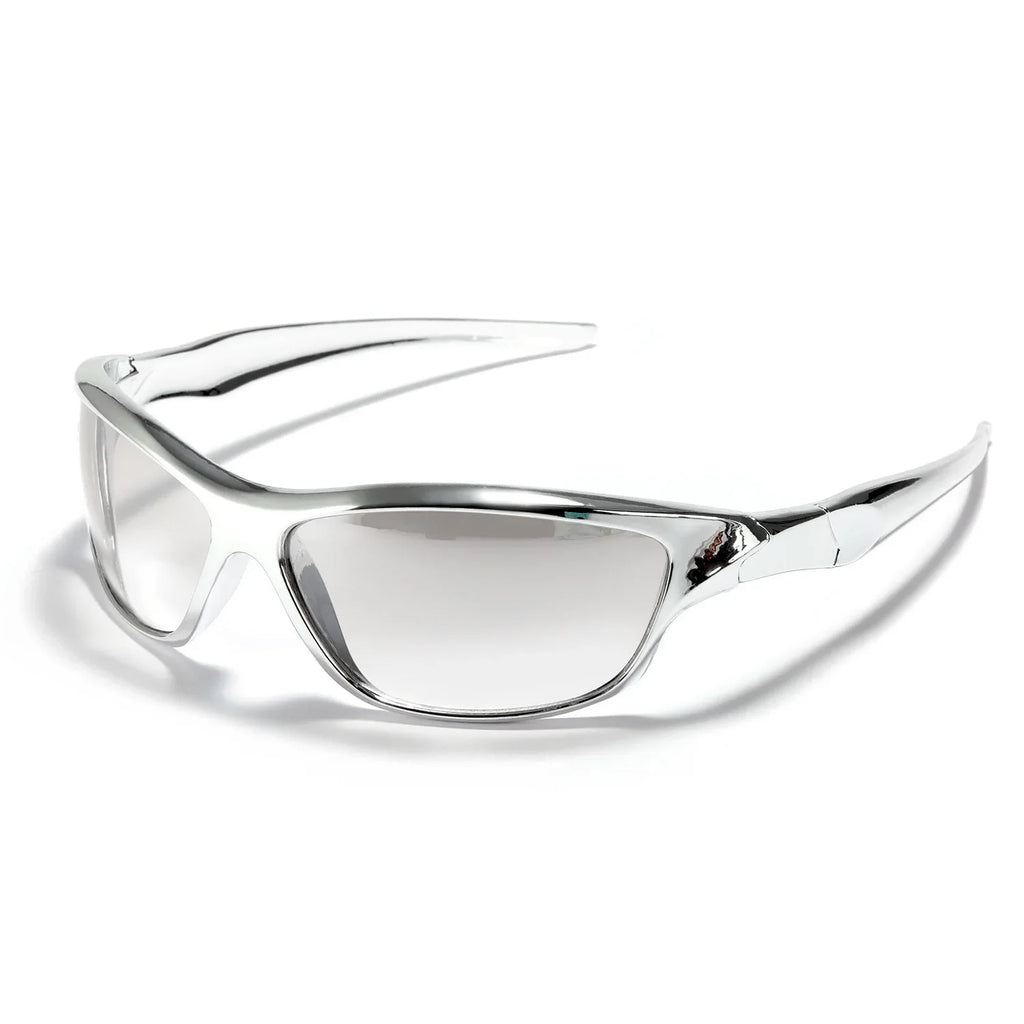 2025 New Silver SPORT Sunglasses Men Women Retro Punk Cycling Trendy Sun Glasses For Male Shades Goggle Outdoor Y2K