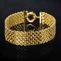 New 18MM Wide Copper Chain Bracelet Unisex 18K Gold Plated Wristband Miami Sidewalk Bracelet Punk Hip Hop Jewelry Party Gift