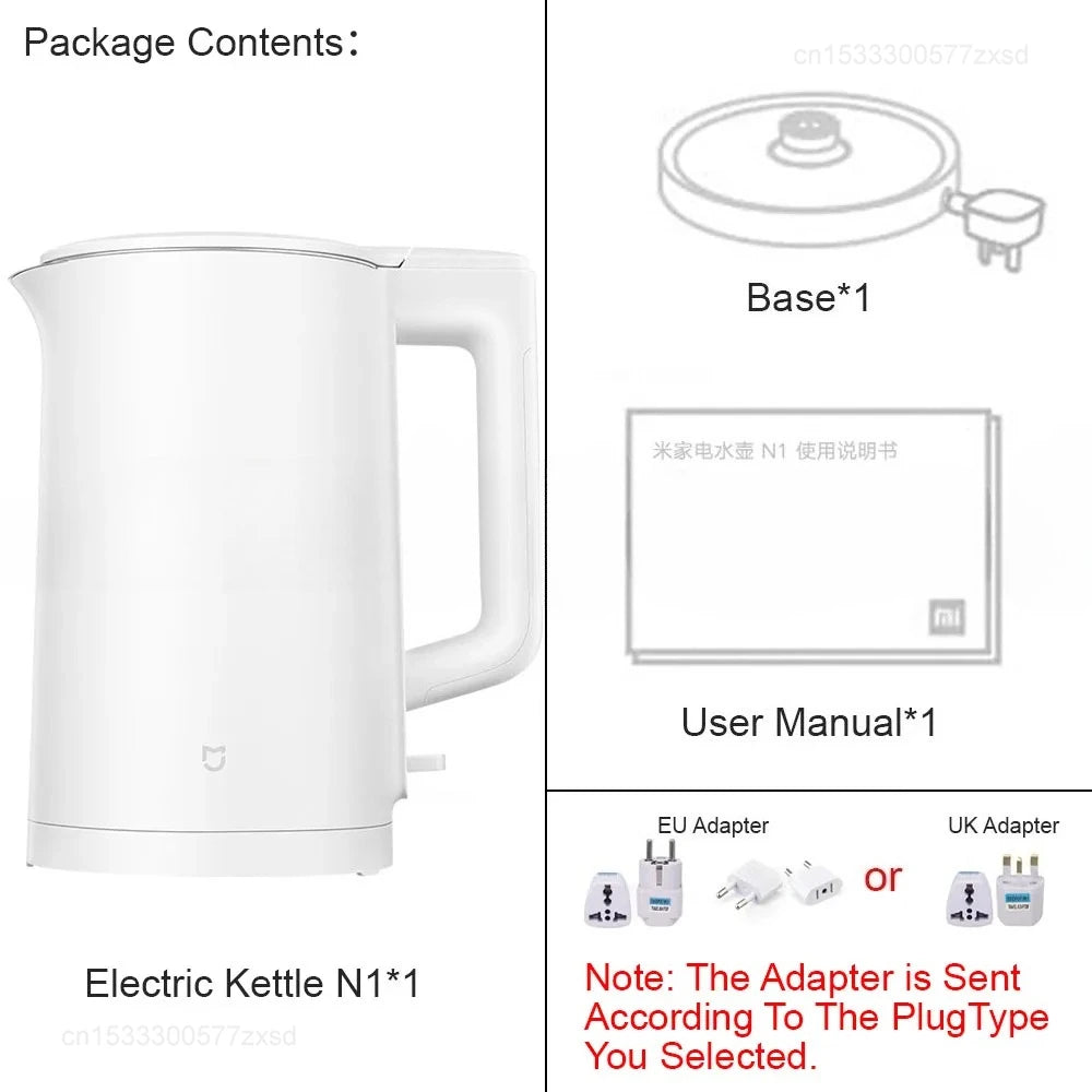 Mijia N1 Electric Kettle Fast Hot Boiling Stainless Water Kettle 220V Smart Electric Kettles 1.5L 1500W Home Tea Coffee