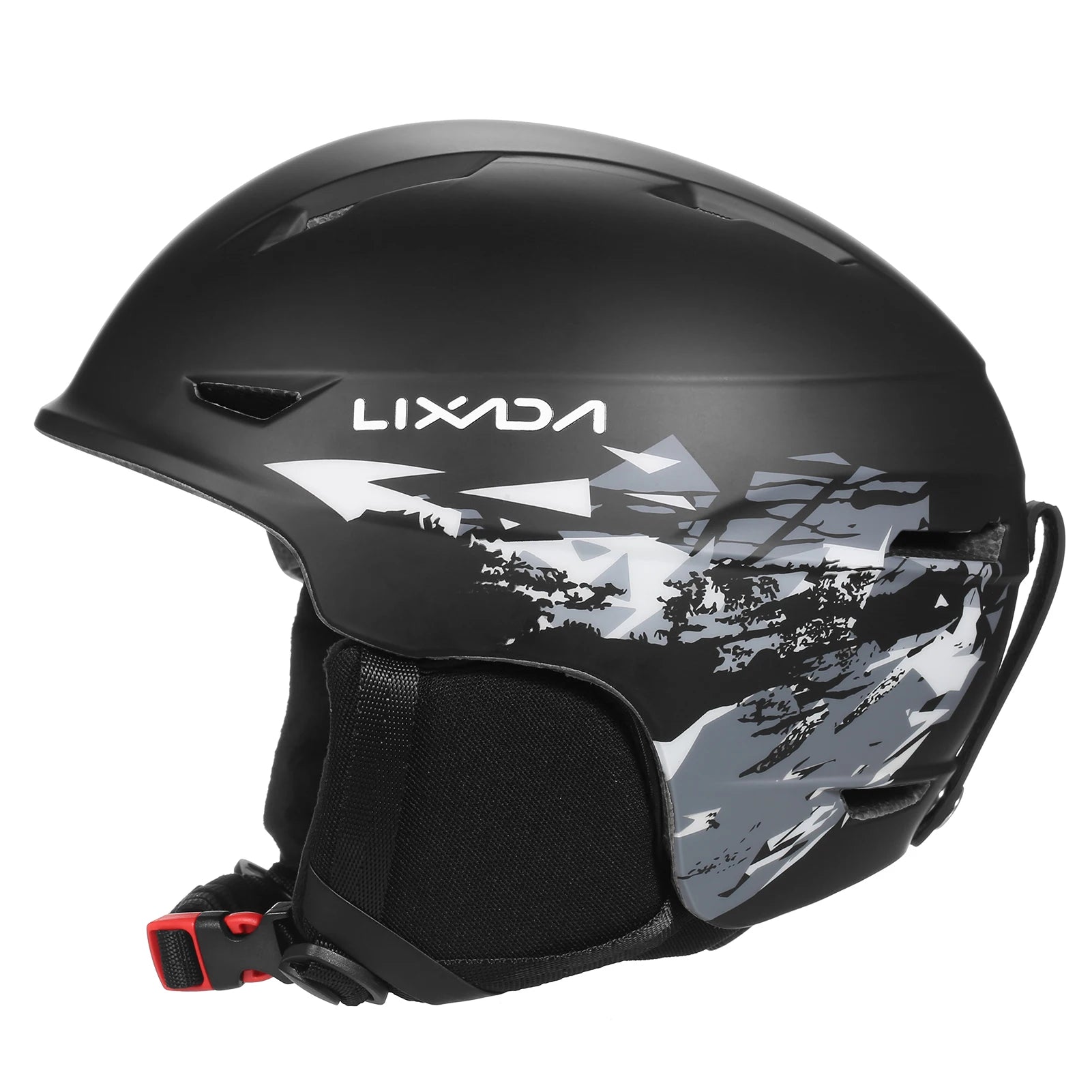 Lixada Snowboard Helmet with Detachable Earmuff Men Women Safety Skiing Helmet with Goggle Fixed Strap Skiing Snow Sports
