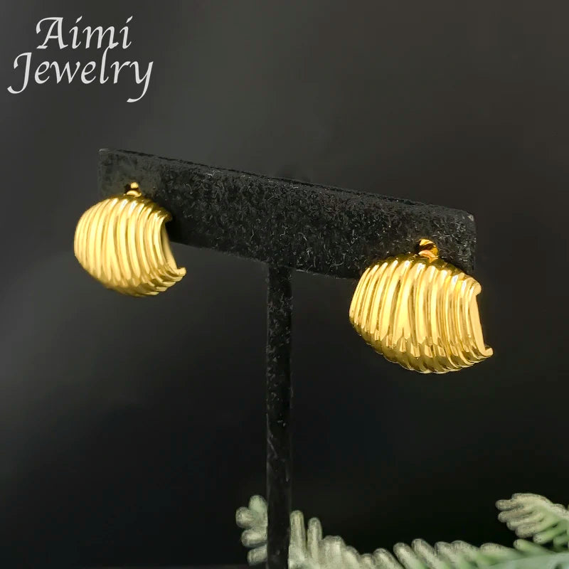 Necklace Earrings Bracelet Sets Simple Gold Plated Jewelry Set for Women Italian Jewellery Set Bridal Wedding African Party Gift